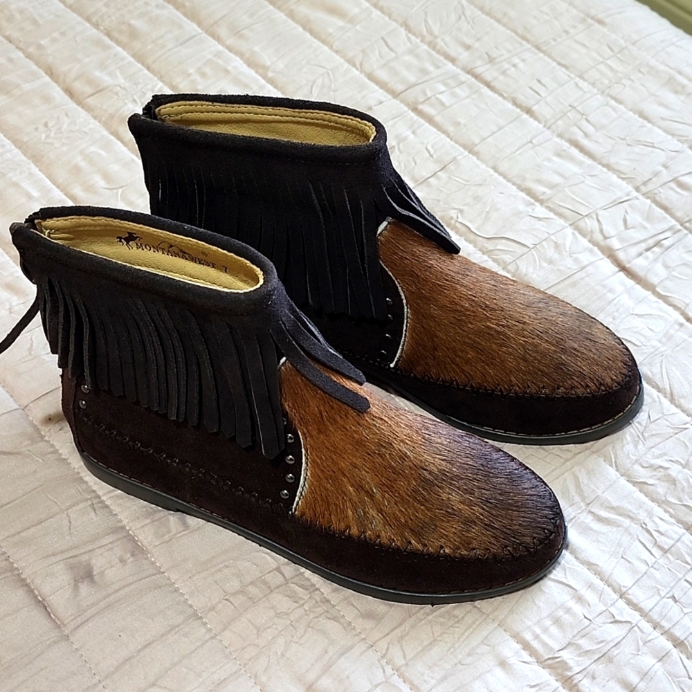 Western Moccasin Ankle Boots by Montana West sz 7 New